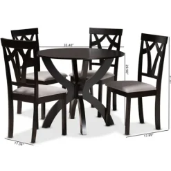 Kirkland's Home Dark Brown Wood Tripod Table 5-Pc. Dining Set- Dining Tables