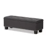 Kirkland's Home Dark Button-Tufted Upholstered Storage Bench- Entryway Furniture