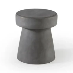 Kirkland's Home Dark Concrete Sculpted Base Accent Table- Accent & End Tables