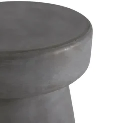 Kirkland's Home Dark Concrete Sculpted Base Accent Table- Accent & End Tables