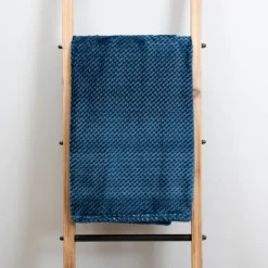 Kirkland's Home Dark Denim Heavenly Plush Bubble Throw- Blankets & Throws
