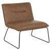 Kirkland's Home Dark Faux Leather Sleigh Accent Chair- Accent Chairs