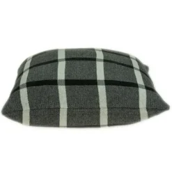 Kirkland's Home Dark Gray Plaid Knitted Pillow- Pillows