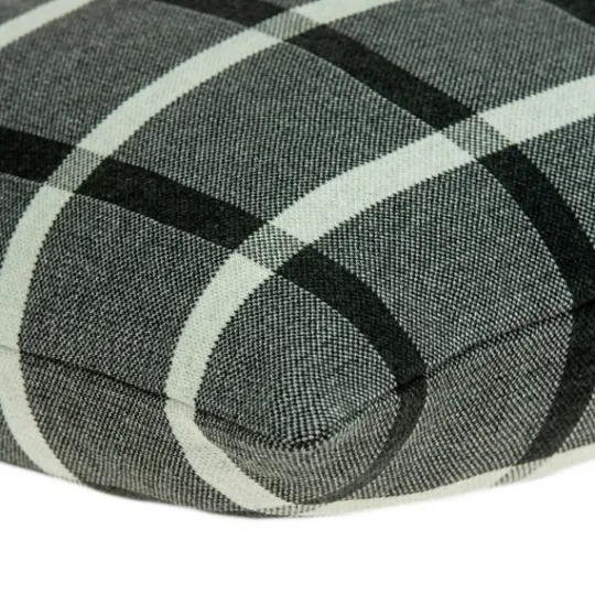Kirkland's Home Dark Gray Plaid Knitted Pillow- Pillows