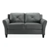 Kirkland's Home Dark Kelly Microfiber Rolled Arm Loveseat- Sofas & Loveseats