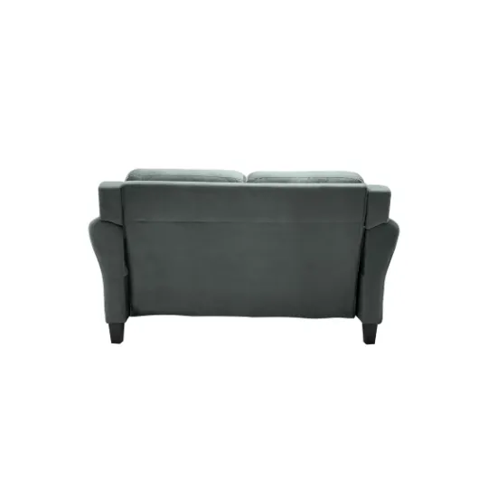 Kirkland's Home Dark Kelly Microfiber Rolled Arm Loveseat- Sofas & Loveseats