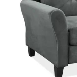 Kirkland's Home Dark Kelly Microfiber Rolled Arm Loveseat- Sofas & Loveseats