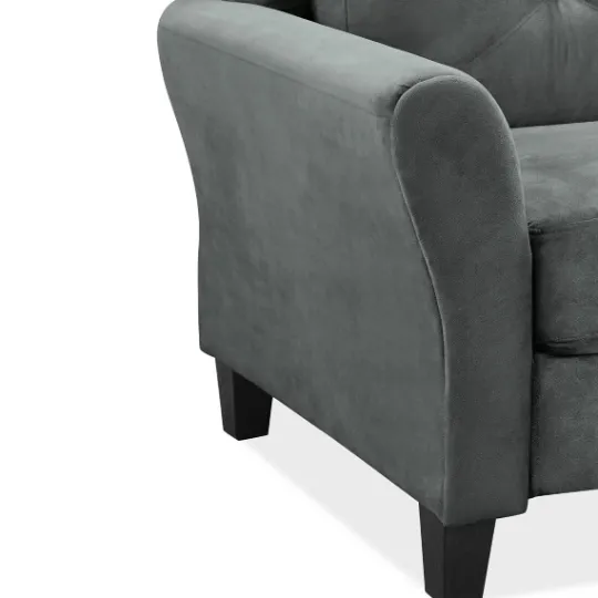 Kirkland's Home Dark Kelly Microfiber Rolled Arm Loveseat- Sofas & Loveseats