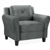 Kirkland's Home Dark Kelly Microfiber Rolled Arm Chair- Accent Chairs