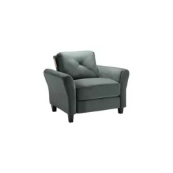 Kirkland's Home Dark Kelly Microfiber Rolled Arm Chair- Accent Chairs