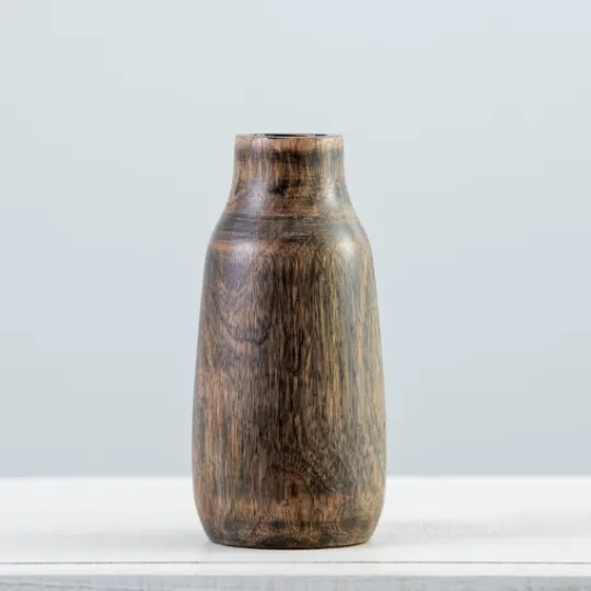 Kirkland's Home Dark Mango Wood Vase, 8 In.- Vases