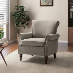 Kirkland's Home Dark Miriam Nailhead Trim Armchair- Accent Chairs