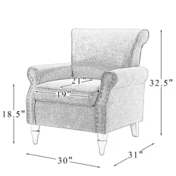 Kirkland's Home Dark Miriam Nailhead Trim Armchair- Accent Chairs