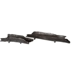 Kirkland's Home Dark Nickel Metal Trays, Set Of 2- Decorative Trays