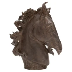 Kirkland's Home Dark Polystone Horse Head Statue- Statues & Figurines