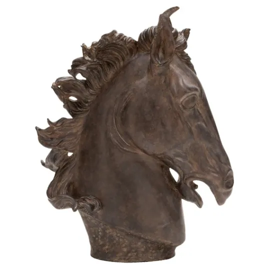 Kirkland's Home Dark Polystone Horse Head Statue- Statues & Figurines