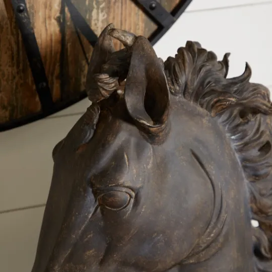 Kirkland's Home Dark Polystone Horse Head Statue- Statues & Figurines