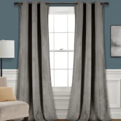 Kirkland's Home Dark Prima Velvet Curtain Panel Set, 108 In.- Curtains & Drapes
