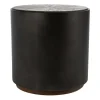 Kirkland's Home Dark Reclaimed Elm Wood Drum Accent Table- Accent & End Tables