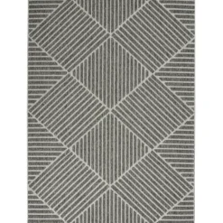 Kirkland's Home Dark Square Diamond Outdoor Area Rug, 5X7- Outdoor Rugs
