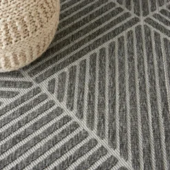 Kirkland's Home Dark Square Diamond Outdoor Area Rug, 5X7- Outdoor Rugs