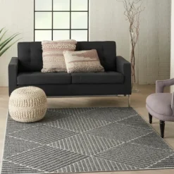 Kirkland's Home Dark Square Diamond Outdoor Area Rug, 5X7- Outdoor Rugs