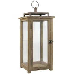 Kirkland's Home Dark Stain Distressed Lantern- Lanterns