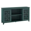 Kirkland's Home Dark Teal Fretwork 2-Door Sideboard- Cabinets & Sideboards