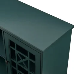 Kirkland's Home Dark Teal Fretwork 2-Door Sideboard- Cabinets & Sideboards