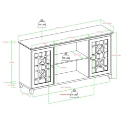 Kirkland's Home Dark Teal Fretwork 2-Door Sideboard- Cabinets & Sideboards