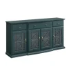 Kirkland's Home Dark Teal Tiered Fretwork Cabinet- Cabinets & Sideboards