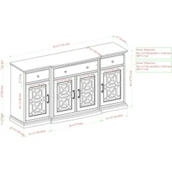 Kirkland's Home Dark Teal Tiered Fretwork Cabinet- Cabinets & Sideboards