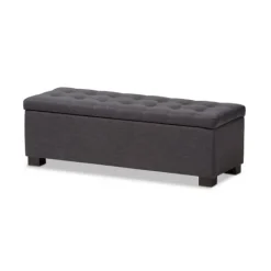 Kirkland's Home Dark Tufted Contemporary Storage Bench- Entryway Furniture