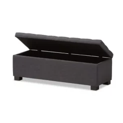 Kirkland's Home Dark Tufted Contemporary Storage Bench- Entryway Furniture