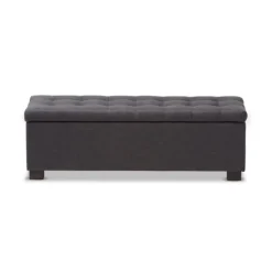 Kirkland's Home Dark Tufted Contemporary Storage Bench- Entryway Furniture