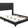 Kirkland's Home Dark Upholstered Button Tufted Wing Queen Bed- Beds & Headboards