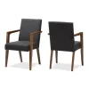Kirkland's Home Dark Upholstered Wooden Accent Chair- Accent Chairs
