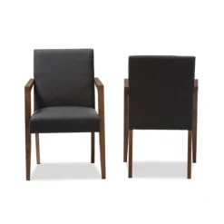 Kirkland's Home Dark Upholstered Wooden Accent Chair- Accent Chairs