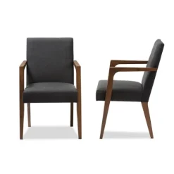 Kirkland's Home Dark Upholstered Wooden Accent Chair- Accent Chairs