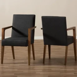 Kirkland's Home Dark Upholstered Wooden Accent Chair- Accent Chairs