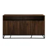 Kirkland's Home Dark Walnut Angled Door Wooden Sideboard Cabinet- Cabinets & Sideboards