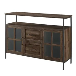 Kirkland's Home Dark Walnut 3-Door Industrial Sideboard And Buffet- Cabinets & Sideboards