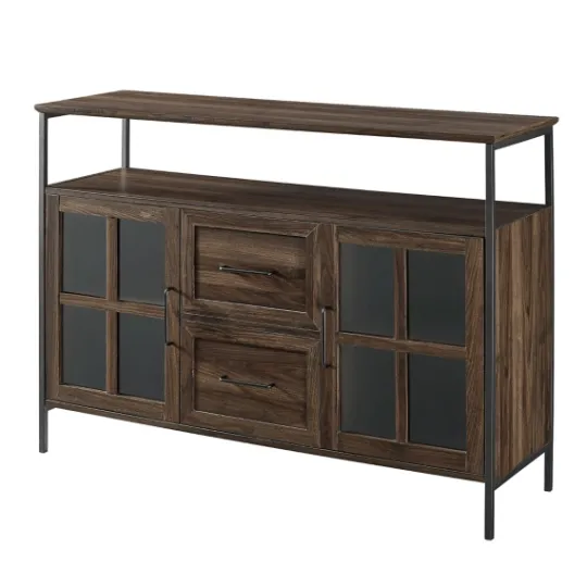 Kirkland's Home Dark Walnut 3-Door Industrial Sideboard And Buffet- Cabinets & Sideboards