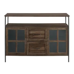Kirkland's Home Dark Walnut 3-Door Industrial Sideboard And Buffet- Cabinets & Sideboards