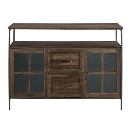 Kirkland's Home Dark Walnut 3-Door Industrial Sideboard And Buffet- Cabinets & Sideboards