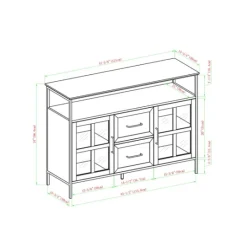 Kirkland's Home Dark Walnut 3-Door Industrial Sideboard And Buffet- Cabinets & Sideboards