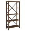 Kirkland's Home Dark Walnut Farmhouse Metal Bookcase- Bookshelves