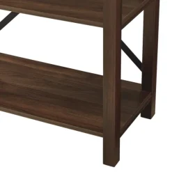 Kirkland's Home Dark Walnut Farmhouse Metal Bookcase- Bookshelves