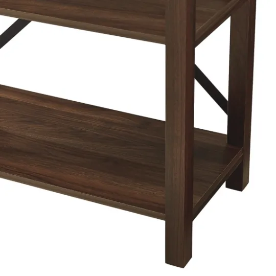 Kirkland's Home Dark Walnut Farmhouse Metal Bookcase- Bookshelves
