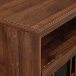 Kirkland's Home Dark Walnut Glass Door Classic Tv Stand- Tv Stands & Media Consoles